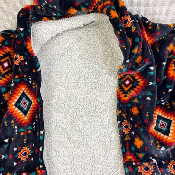 Sherpy Hoodie Women's One Size Full Zip Aztec Pattern Oversized Sherpa Lined - Picture 5 of 8